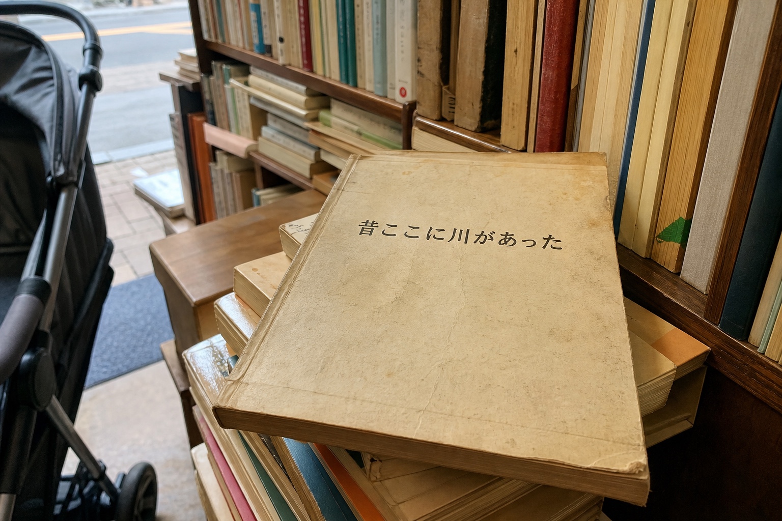 ベビーカーで入った古本屋で、昔ここに川があったと聞いた話
